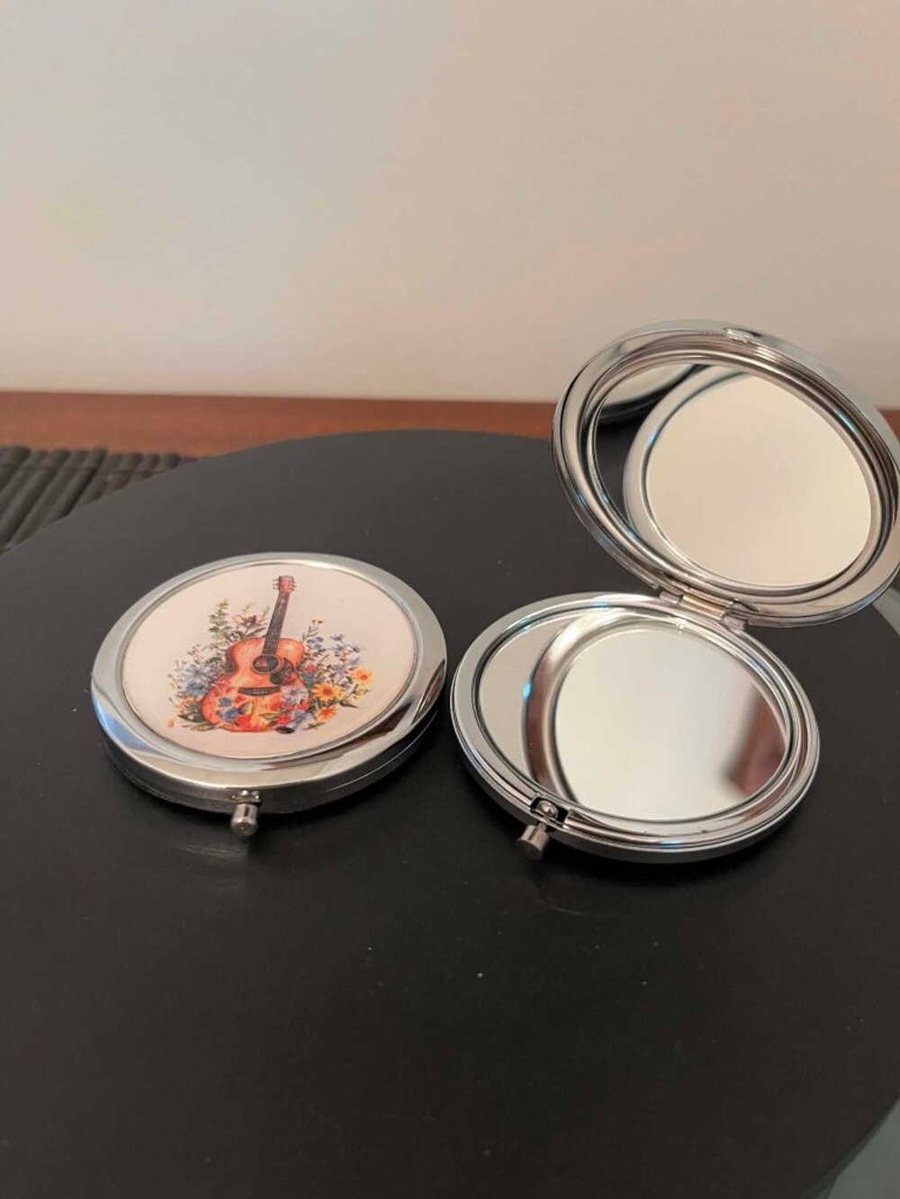 Wildflowers and Guitar Themed Compact/Pocket Mirror